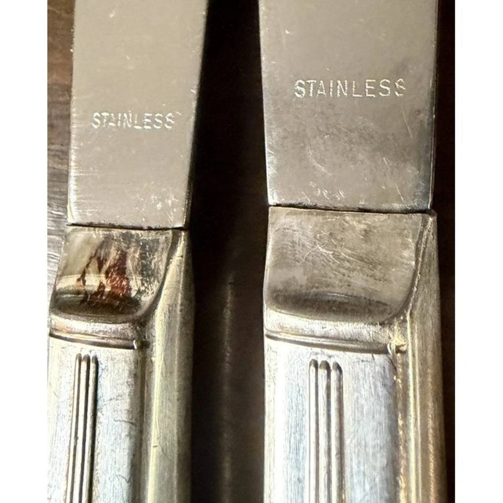 International Silver Inheritance 1941 Silver plate Dinner Knives Set 4 Stainless